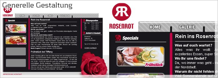Rosenrot Pforzheim - Generelle Gestaltung